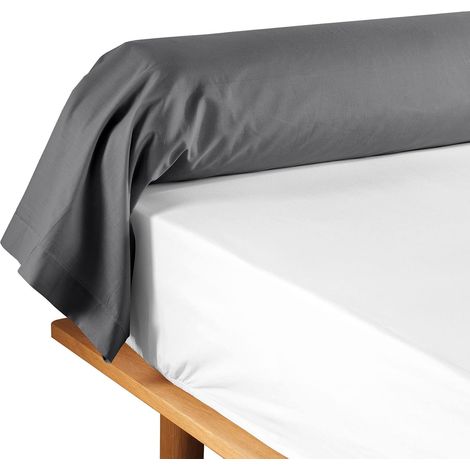 1 Taie de traversin, 85x185 cm, 100% coton, tissage serré, anthracite, chambre à coucher