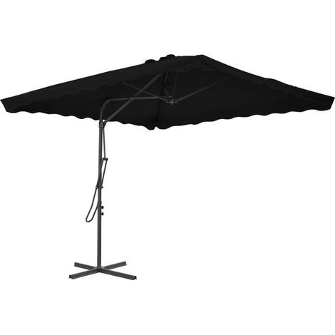 Parasol de jardin, poteau en acier noir, dimensions 250 x 250 x 230 cm (1/5)