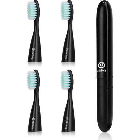 Brosse À Dents Électrique de Voyage Avec Têtes de Brosse de Rechange, Brosse À Dents Voyage Électrique Sonique Portable Étanche Ipx6 Fonctionnant Sur Piles - Étui Brosse A Dent Inclus (1/5)