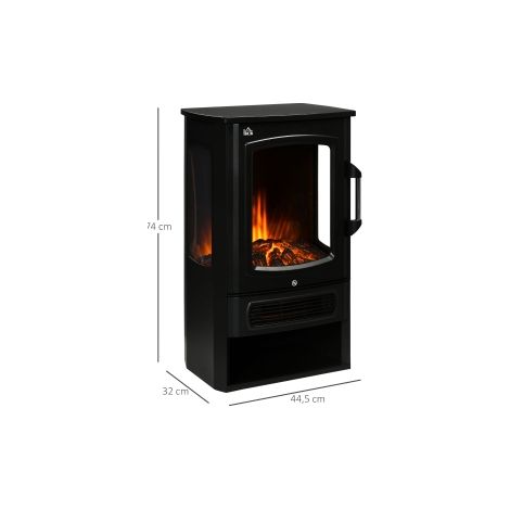 Cheminée électrique sur pied avec effet flammes LED et 2 niveaux de chauffage 1000/2000 W pour salon et chambre (1/5)