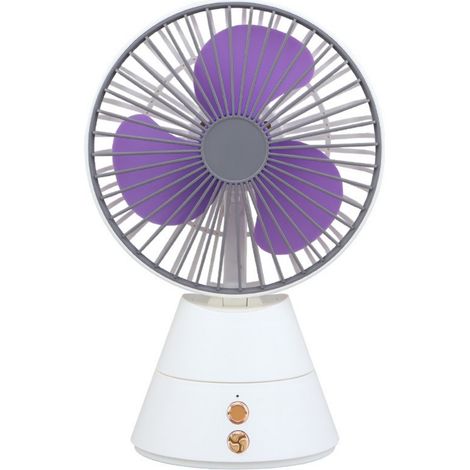 Ventilateur de bureau oscillant USB - blanc, rechargeable, convient aux chambres d'étudiants, aux tables de chevet, aux petits bureaux, etc.