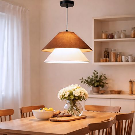 Lámpara colgante tela SIENA Ø40cm E27 (1/5)
