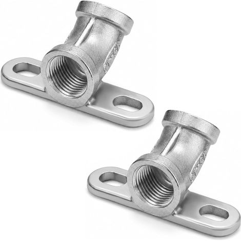 2 Pièces Applique Murale 1/2 Pouce 90° en Inox 304, Raccord Mural DN15 G1/2 (1/5)