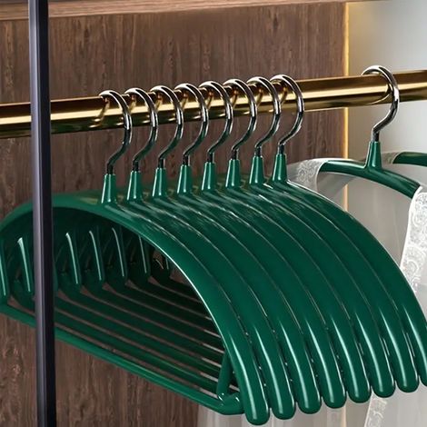 Cintres Métalliques Sans Traces Résistants pour Manteaux Séchage et Rangement Maison Chambre Salle de Bain 42x20cm 10pcs