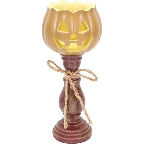 Bougeoir rustique en forme de citrouille, en résine vintage, idéal pour une bougie chauffe-plat ou une décoration de table automnale. Décoration parfaite pour une fête à la maison. (1/5)