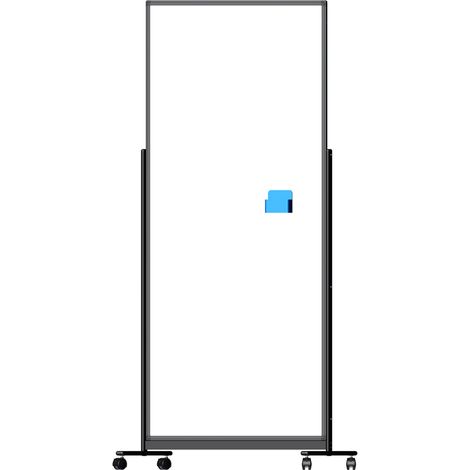Pizarra móvil de pared divisoria - Magnética de doble cara - 200x90 cm - Negra