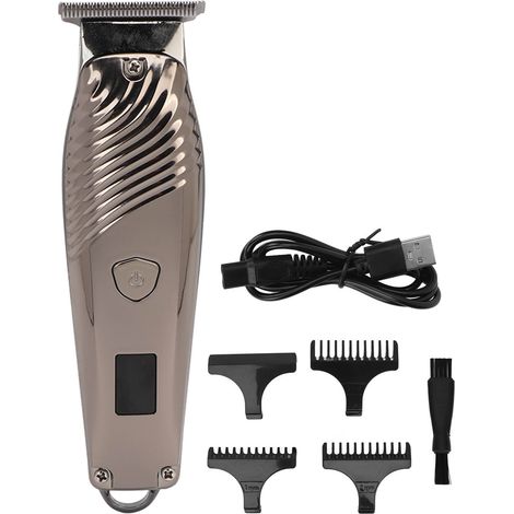 Tondeuse à cheveux électrique homme, affichage LED, rechargeable USB, étanche, silencieuse, ergonomique (1/5)