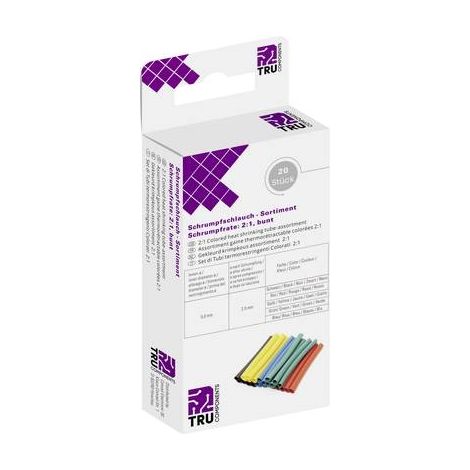 GAINE THERMORÉTRACTABLE SANS COLLE TRU COMPONENTS T1904CA041 8435112 NOIR, ROUGE, JAUNE, VERT, BLEU 4.50 MM TAUX DE RETREINT:2:1