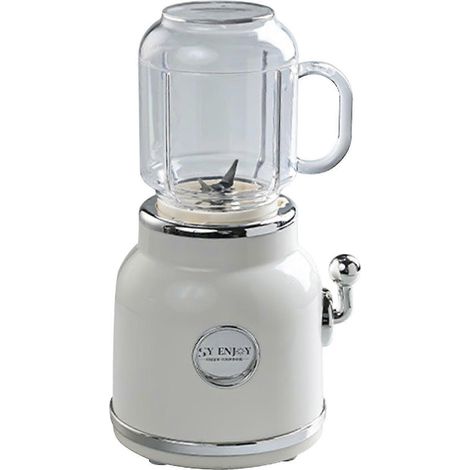 Extracteur de jus électrique, petit blender rétro avec lames en acier inoxydable, idéal pour les voyages, la plage, le bureau et le sport. Parfait pour les voyages, la plage et le bureau. (1/2)