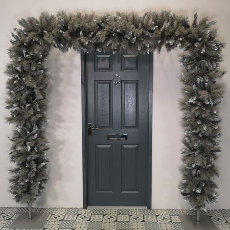 Premier Indoor 7.5ft Silver Christmas Wrapped PVC Branches Tree Arch With 1070 Tips (1/5)