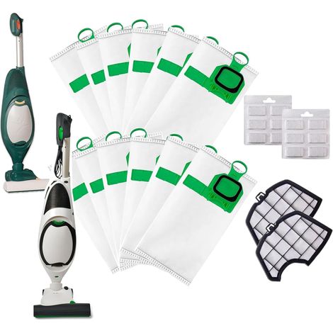 12 Staubsaugerbeutel für Folletto VK140 VK150 Set mit 2 Ersatzfilter für Folletto (1/5)