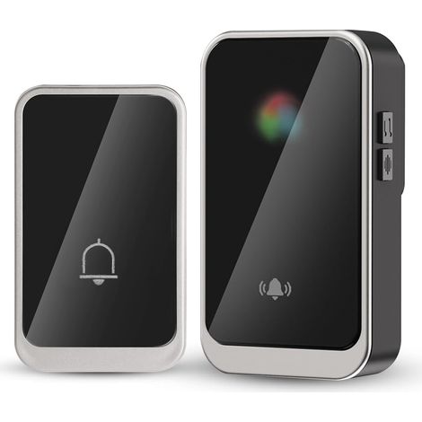Suoneria wireless, plug and play, volume regolabile, 38 suoni tra cui scegliere, LED colorati, impermeabile, portata 300 m