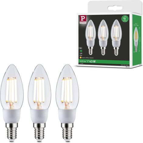 29133 Eco-Line Filament 230V LED Bougie E14 3x525lm 3x2,5W 3000K Clair ampoule (1/5)