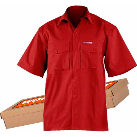 LH-SHIFER Camicia da lavoro rossa a maniche corte M (1/2)