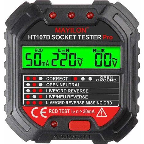 Earth tester for socket testers, socket phase (European regulation HT107D) aiperq (1/4)