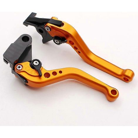 Convient pour la moto Kawasaki VERSYS 1000, poignée de frein/embrayage en alliage d'aluminium modifié, accessoires de poignée de frein (tige courte orange) (1/5)