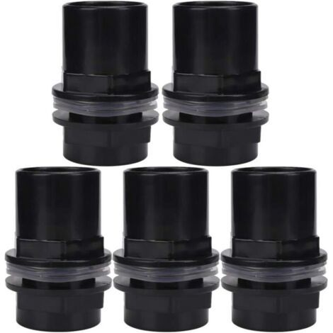 5 Pièces / Ensemble Connecteur de Tuyau D'eau D'aquarium Joint PVC Tube Droit Connecteur Réservoirs de Poissons Accessoires pour Aquarium Réservoir de Poissons(40mm) (1/4)