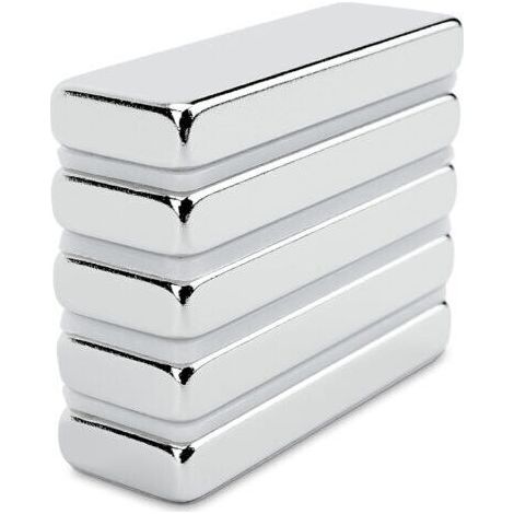 5 pièces Aimant néodyme rectangulaire 30x10x4 mm, aimants néodyme très puissants barre aimantée 5,4 kg de charge