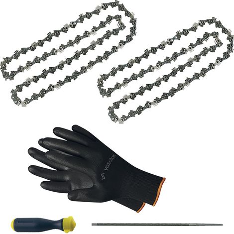 Kettensäge Zubehör - 2x Sägekette 35cm Ersatzkette + Feilenheft mit Feile 4,5mm (1/5)