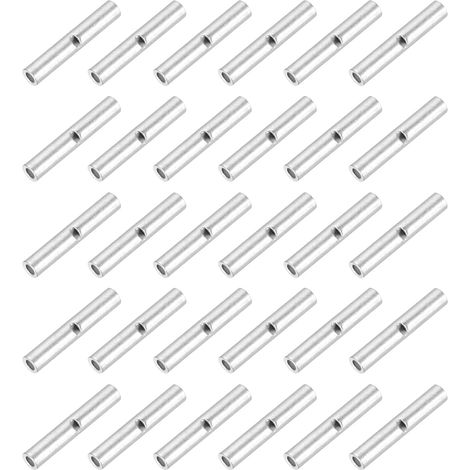 100 Pcs Connecteurs Non Isolés À Souder, BN0.5 0.5 AWG Connecteurs À Souder En Cuivre Étamé Raccords De Câblage Terminaux Pour Matériel De Connexion De Fils, Ton Argenté (1/5)