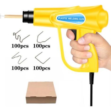 Soudeur plastique 70 W, soudeur plastique automobile avec 200 agrafes, machine à souder le plastique chaud, kit de réparation de pare-chocs de voiture 110 V 4 types d'agrafes (1/3)