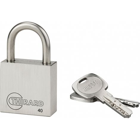 Lucchetto Inox Transit 2 40mm, arco acciaio INOX, 2 chiavi reversibili - THIRARD
