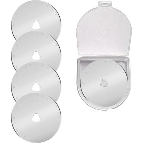 5 lames de cutter rotatif, 45 mm, revêtement titane, acier haute teneur en carbone, pour quilting, couture et scrapbooking (1/5)