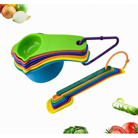 Cuillères À Mesurer Et Tasses À Mesurer - Ensemble De 15 Pièces En Plastique PP - Pour Cuisiner Et Pâtisser - Avec Graduations En Unités Métriques Et Impériales (1/4)