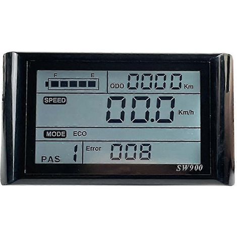 Contrôleur d'affichage LCD pour vélo électrique SW900, compteur de vitesse pour vélo électrique, prise étanche, contrôleur d'enregistrement (1/5)