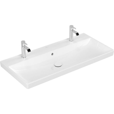 Mobile lavabo a colonna VB Avento 1000x470mm rettangolare 2 fori con troppo pieno bianco alpino (1/5)