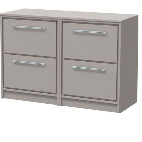 Balterley Longnor 1200mm Framed Design Floor Standing 4 Drawer Vanity with Worktop - Pebble Grey