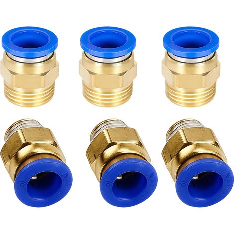 6 Raccords Rapides, Filetage Mâle 1/4 BSP, Laiton Et Pa66, Pour Tuyaux 10 Mm, Atelier Et Compresseur (1/5)