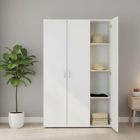 Dmora - Guardaroba 3 ante Dublino, Mobile camera da letto, Cabina armadio portabiti, Armadio appendiabiti, 111x52 h179 cm, Bianco (1/5)
