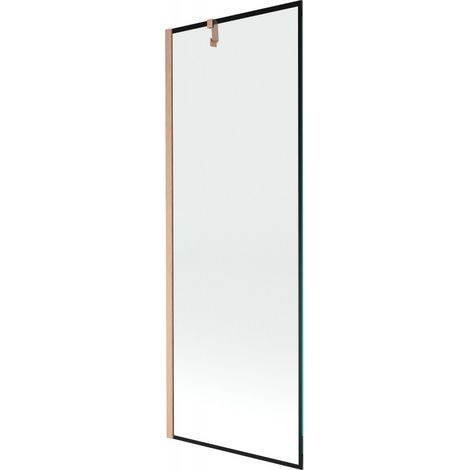 Mexen Next paratia per vasca da bagno a 1 anta 70 x 150 cm, cornice nera, rame spazzolato - 895-070-000-00-70-65 (1/5)