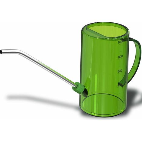 VURAHOME - Arrosoir pour Plantes, 1L Petit Arrosoir pour Fleurs, Pot d'arrosage à Long Bec en Acier Inoxydable, Arrosoir en Plastique Transparent pour Plantes D'intérieur/Plantes Succulentes/Fleurs (V (1/5)