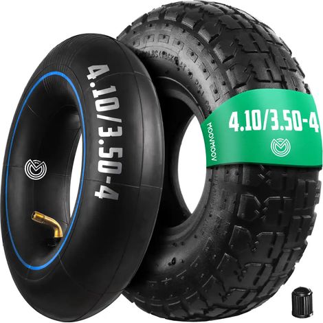 Pneu 4.10/3.50-4 avec Chambre à air Valve coudée