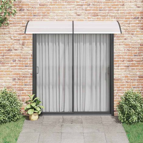 Auvent Marquise de porte, Store Banne pour porte, Noir et transparent 240x80 cm PC OIB2548E