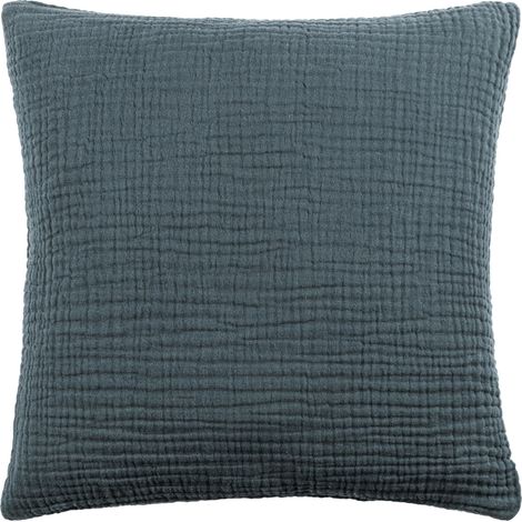 Coussin Rempli De Polyester – Doux Minimaliste Texturé Mousseline Coton Oreiller Décoratif (Crépuscule – 45x45cm) (1/5)