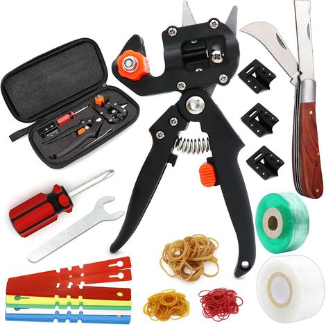 Gartenveredelungswerkzeug, 2-in-1 Gartenscherenwerkzeug inklusive Veredelungsmesser und Ersatzklinge zum Veredeln