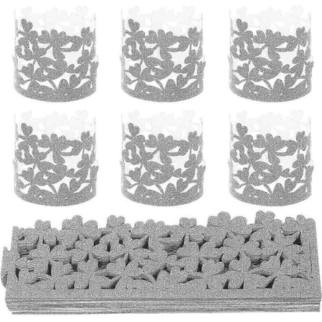 50 ronds de serviette en papier ajourés, élégants anneaux de serviette pour la décoration de table de fête (1/3)