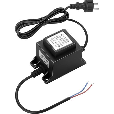 Transformateur 220V 24V AC/AC, Adaptateur LED Transfo 60W 2.5A, Alimentation Étanche IP68 pour Éclairage de Jardin, Fontaine, et Piscine (1/5)