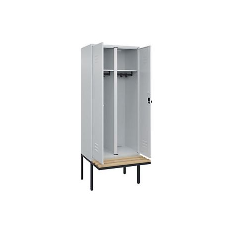 C+P Armadietto sporco/pulito Classic PLUS con panca parete (1/4)