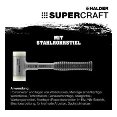 Halder Rückschlagfreier Hammer mit Stahlrohrstiel 50 mm