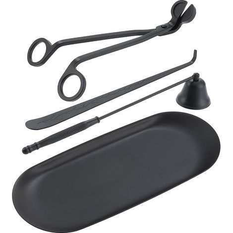 Candle Snuffer, Candle Cover Tool Kit, Wick Trimmer, Stainless Steel Wick Spoon and Storage Tray (1/5)