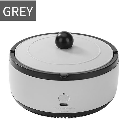 Cendrier électronique purificateur d'air avec ventilation intégrée, anti-odeur de fumée pour maison, bureau et voiture, gris (1/3)