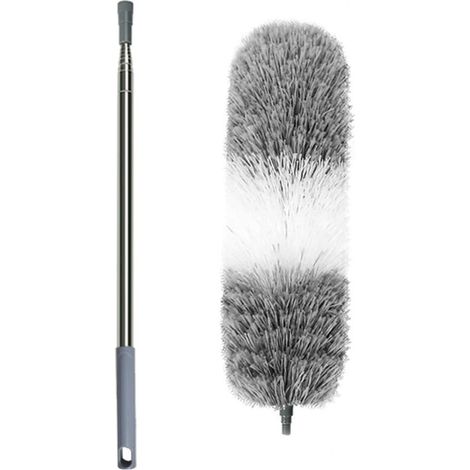 Plumeau Télescopique, Plumeau Toile D'araignée Poussière, Tete de Loup 250CM Tête Pliable Lavable