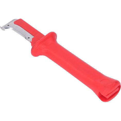 Couteau à dénuder filaire en acier inoxydable, manche ergonomique tranchant, outil de démontage d'isolation de câbles électriques (1/5)