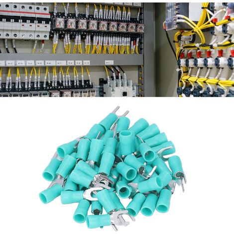50 SV5.5-5 Grün isolierter Abzweigverbinder, U-förmig, Crimp-Kabelschuh, 12-10 AWG (1/5)