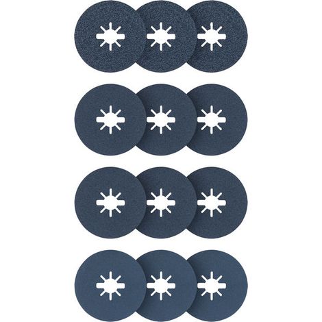 Bosch PRO R574 X-Lock Fibre Disc 125 mm G36 x 3 G60 x 3 G80 x 3 G120 x 3 12 pcs