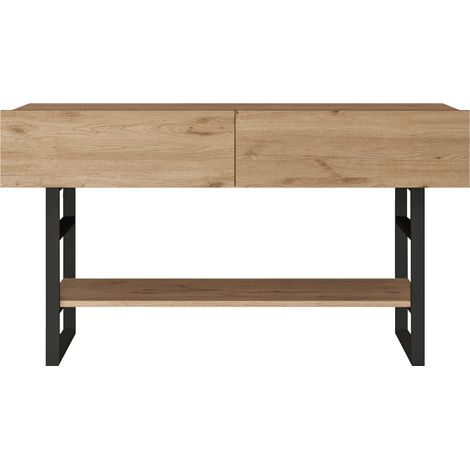 Consolle 76 x 139 x 43 cm effetto rovere / nero 030008587